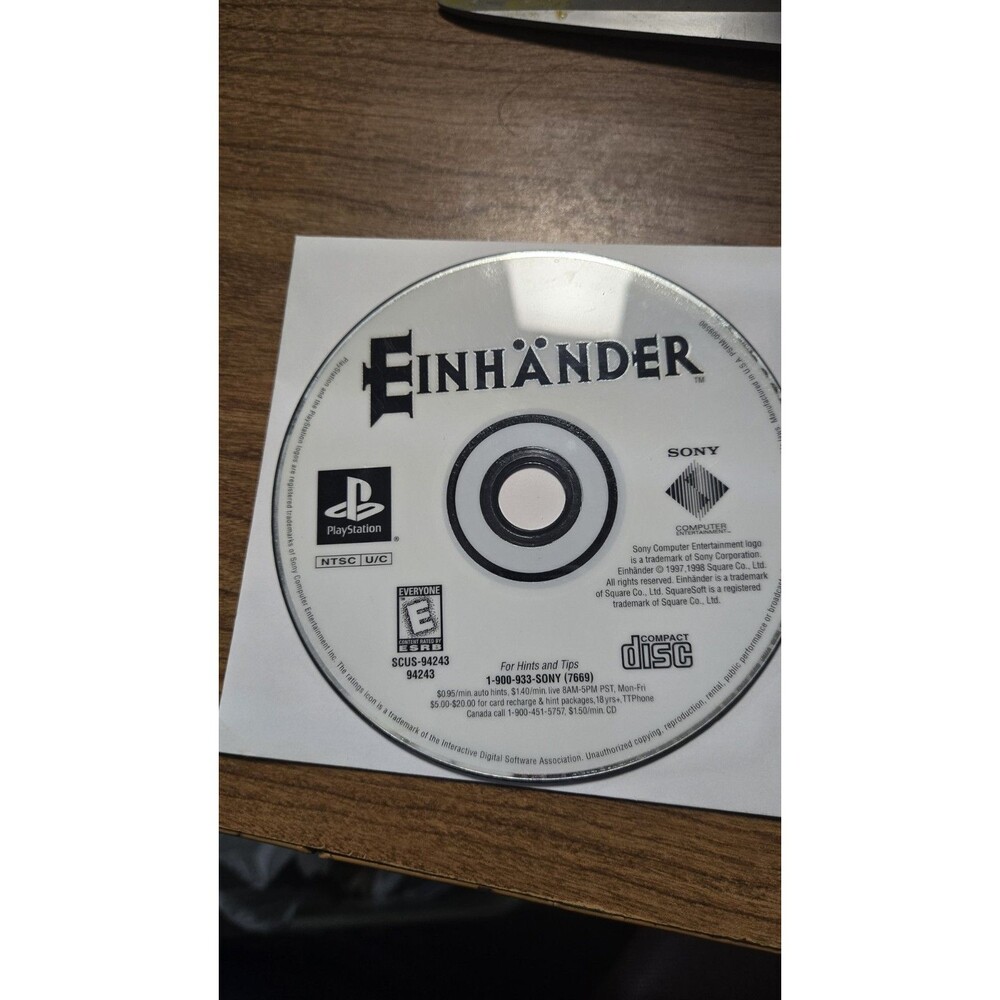 Einhander Sony PlayStation 1 PS1 1998 Disc Only Tested Working W/Disc protector